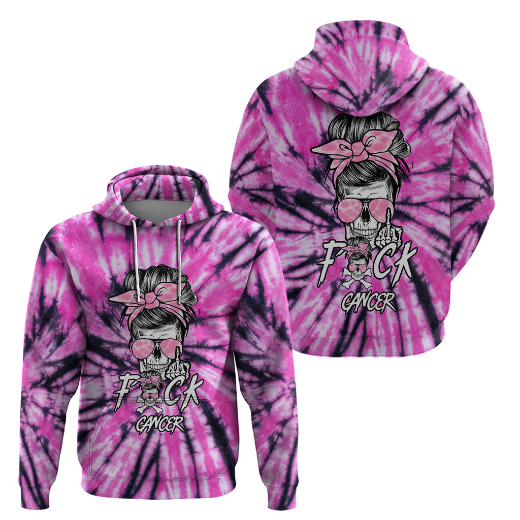 Fcks Cancer Skull Tie Dye Hoodie TS04