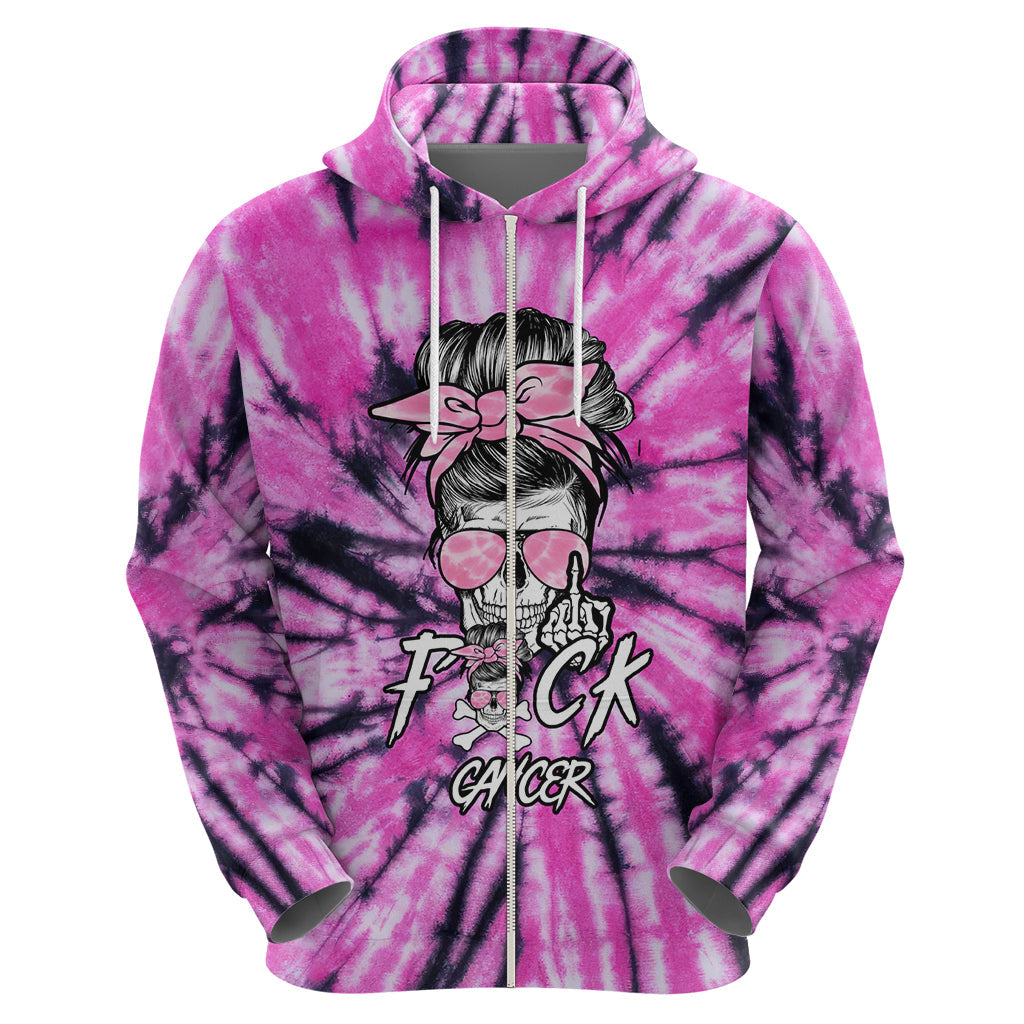 Fcks Cancer Skull Tie Dye Hoodie TS04