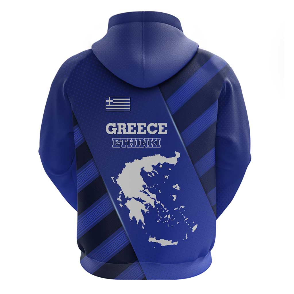 Greek Pride Hoodie with Ancient Sculpture and National Map Graphic TS04