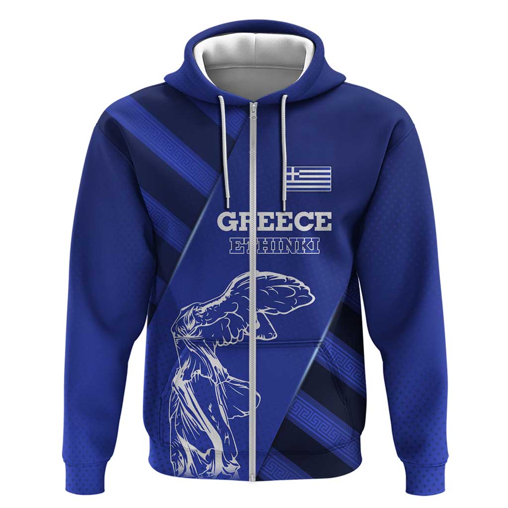 Greek Pride Hoodie with Ancient Sculpture and National Map Graphic TS04