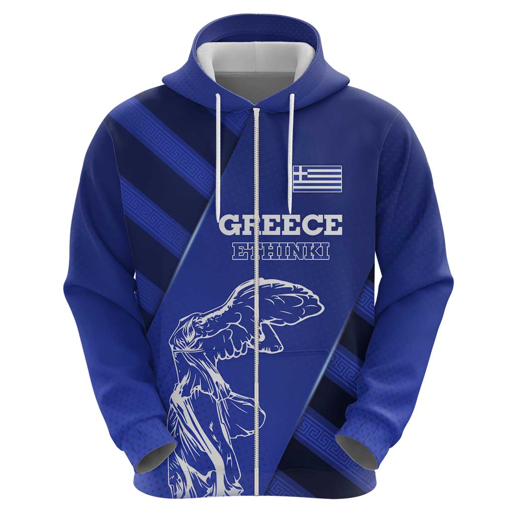 Greek Pride Hoodie with Ancient Sculpture and National Map Graphic TS04