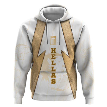 Hellas Athletic Hoodie with Ancient Greek Shield Graphic and Numbered Back TS04