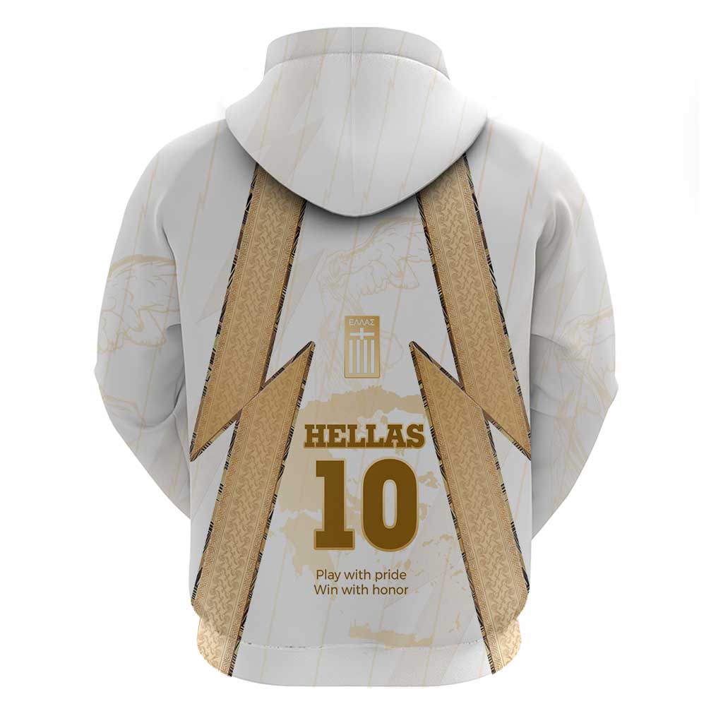 Hellas Athletic Hoodie with Ancient Greek Shield Graphic and Numbered Back TS04