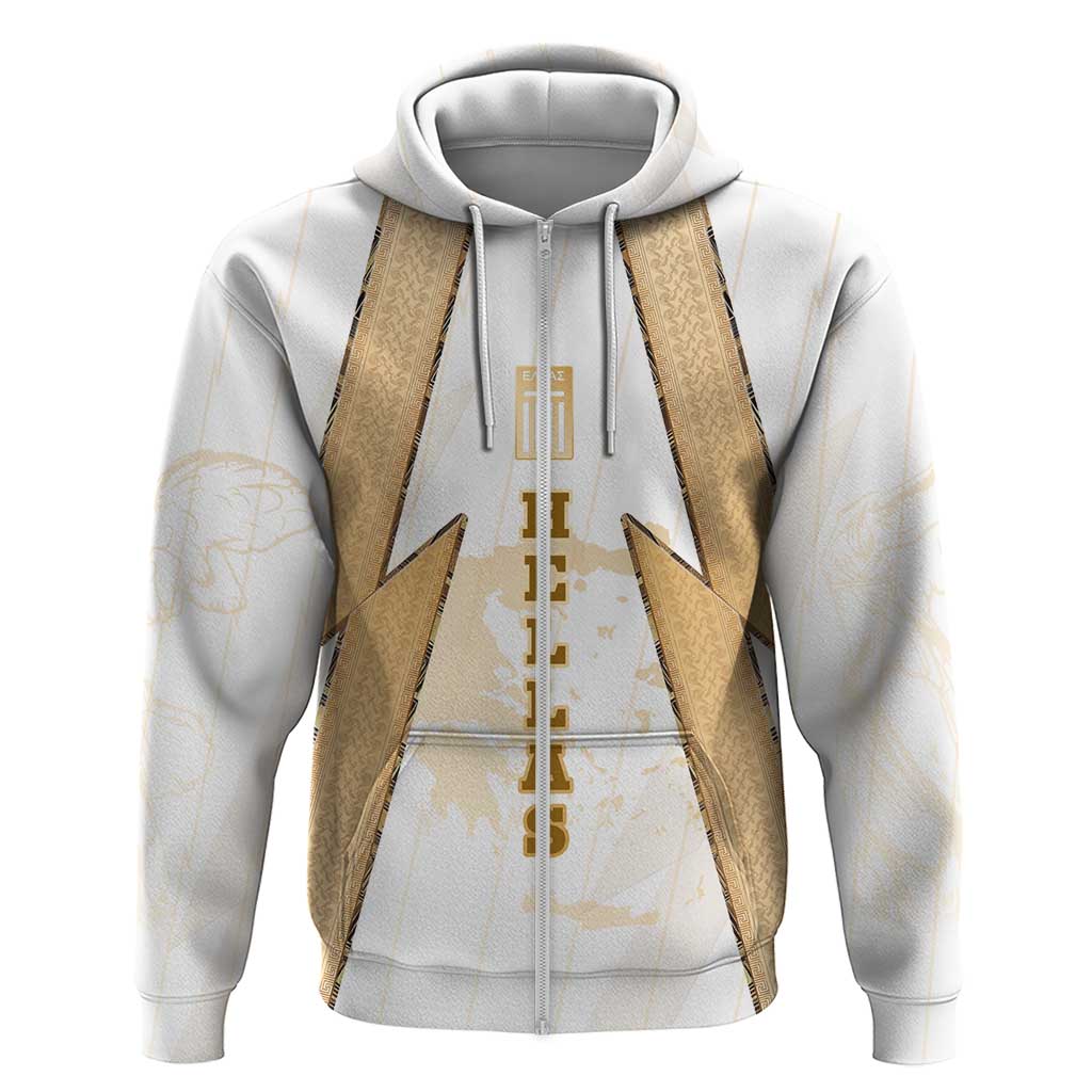 Hellas Athletic Hoodie with Ancient Greek Shield Graphic and Numbered Back TS04