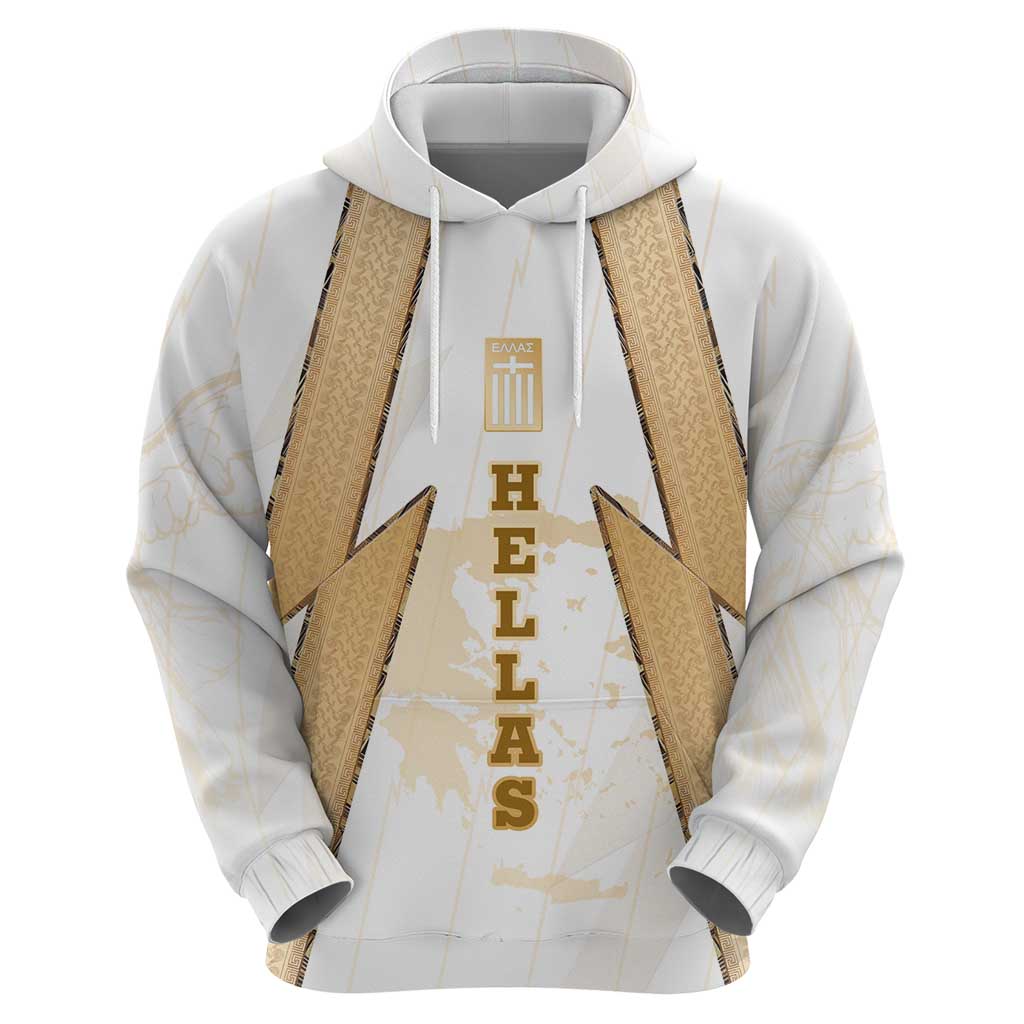 Hellas Athletic Hoodie with Ancient Greek Shield Graphic and Numbered Back TS04