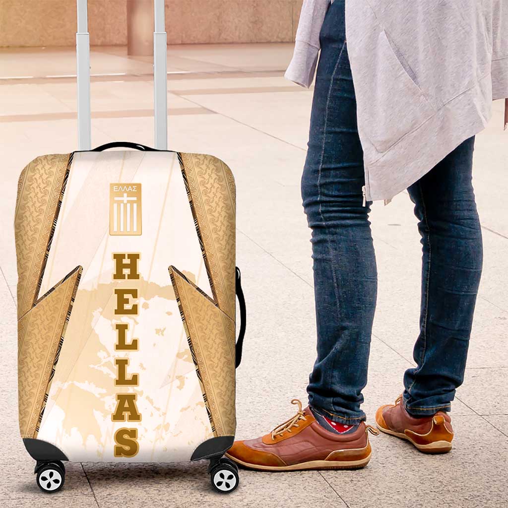 Hellas Athletic Luggage Cover with Ancient Greek Shield Graphic and Numbered Back TS04