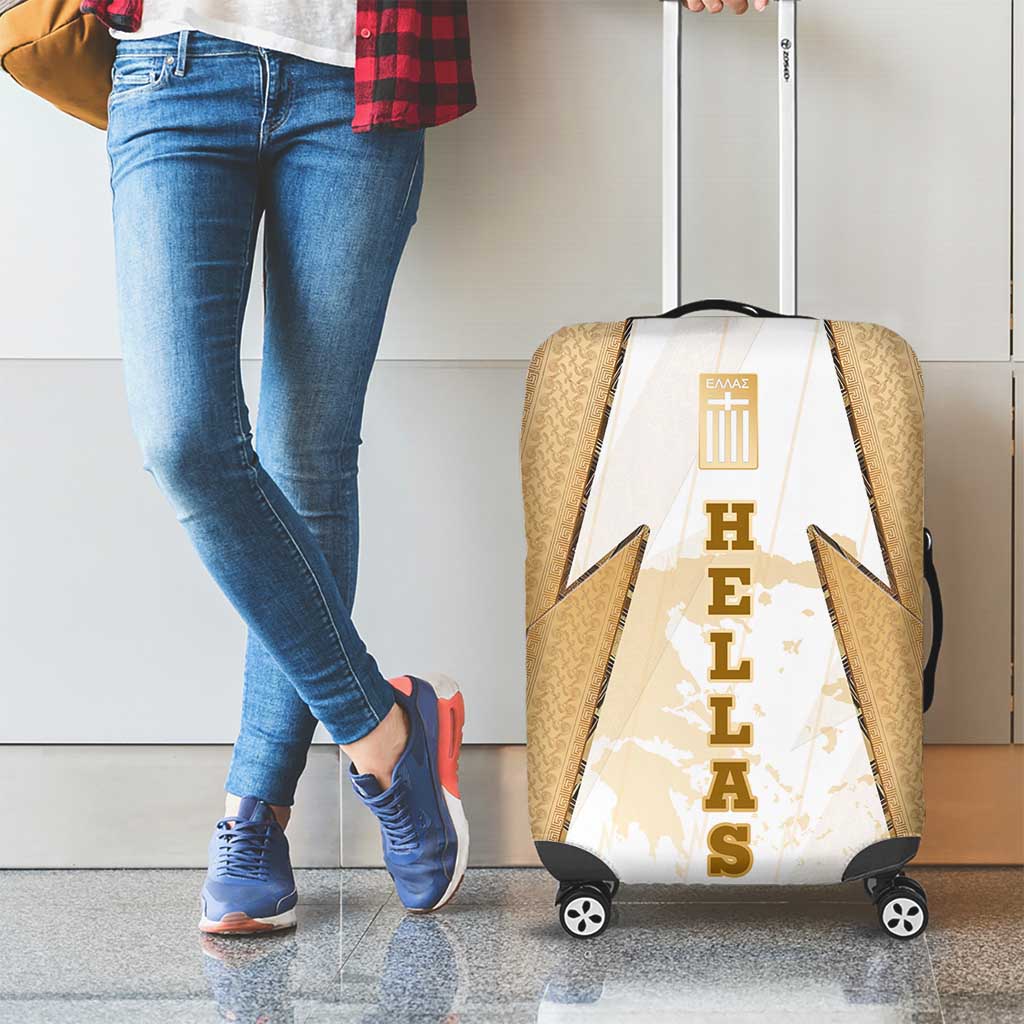 Hellas Athletic Luggage Cover with Ancient Greek Shield Graphic and Numbered Back TS04