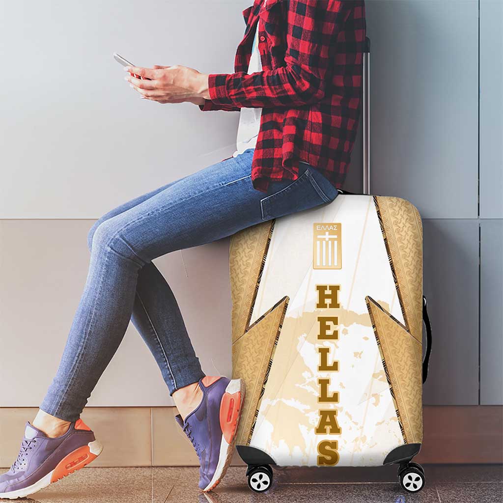 Hellas Athletic Luggage Cover with Ancient Greek Shield Graphic and Numbered Back TS04