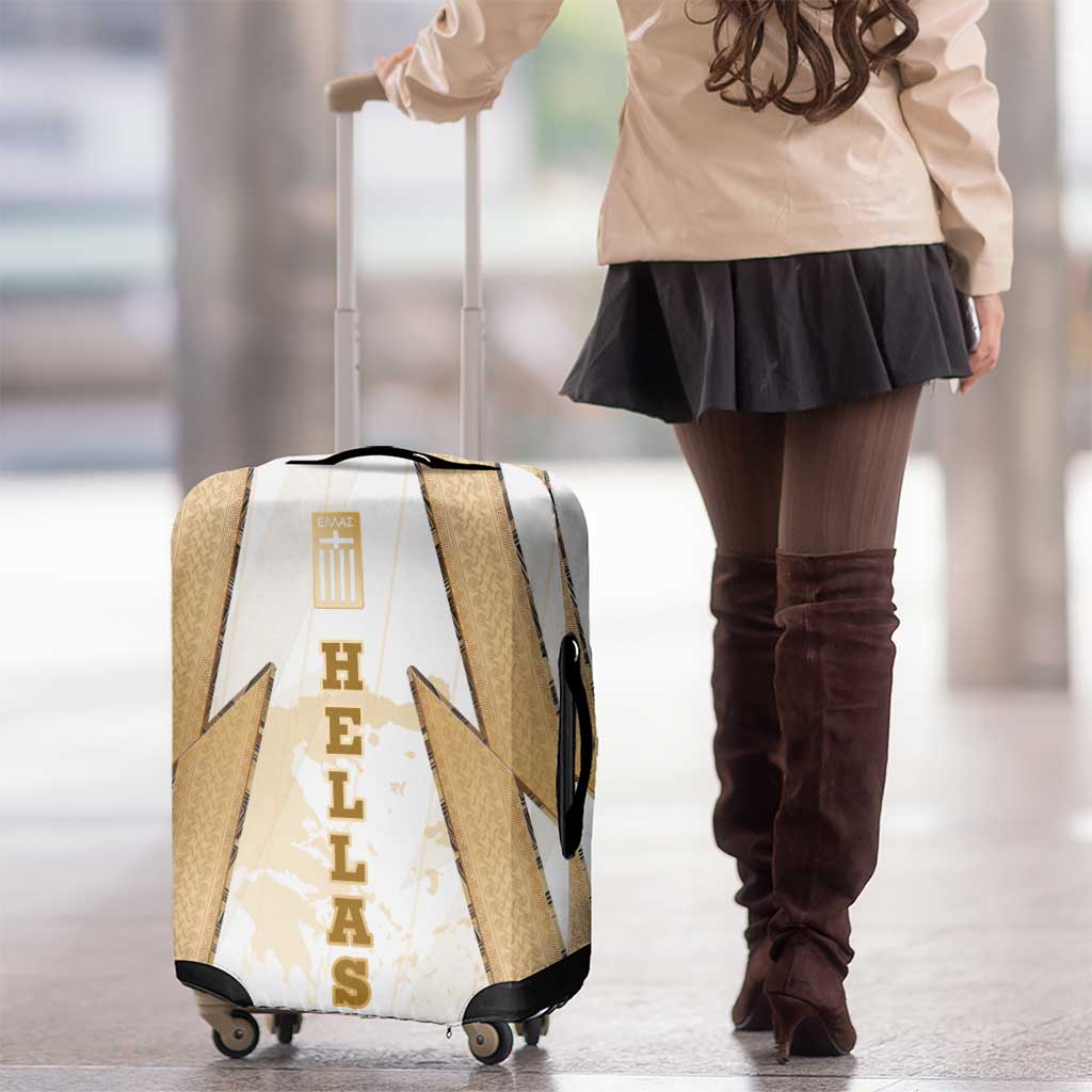 Hellas Athletic Luggage Cover with Ancient Greek Shield Graphic and Numbered Back TS04