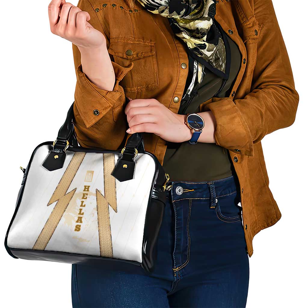 Hellas Athletic Shoulder Handbag with Ancient Greek Shield Graphic and Numbered Back TS04