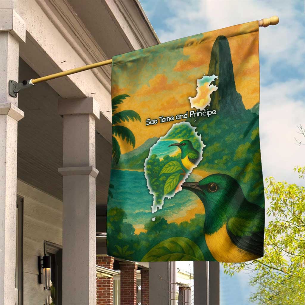 Sao Tome and Principe Garden Flag Tropical Island Bird and Cocoa Forest TS04