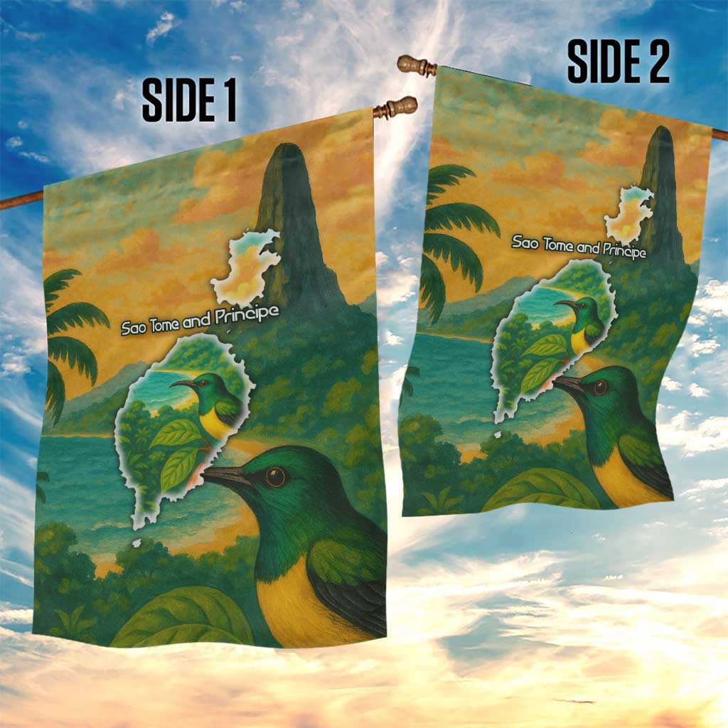 Sao Tome and Principe Garden Flag Tropical Island Bird and Cocoa Forest TS04