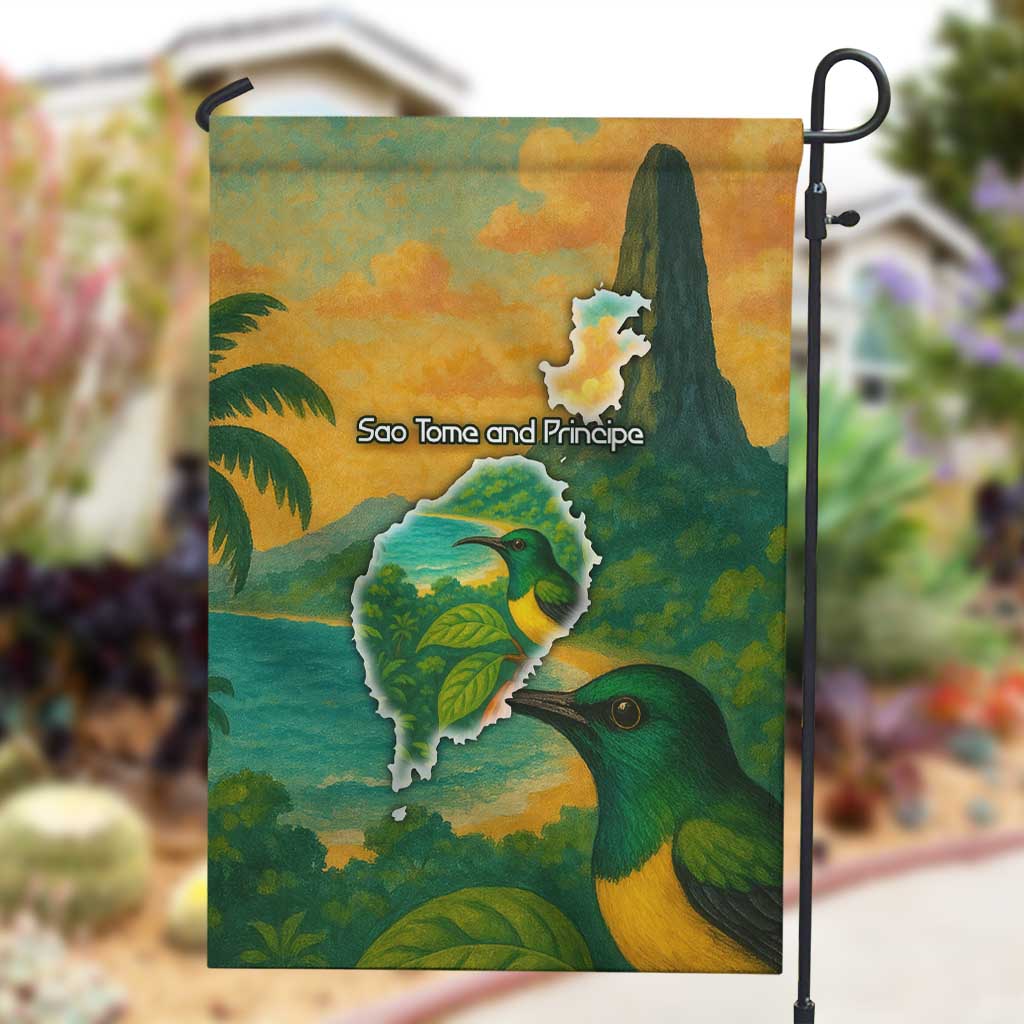 Sao Tome and Principe Garden Flag Tropical Island Bird and Cocoa Forest TS04