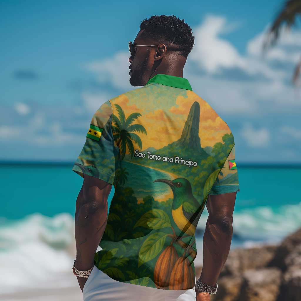 Sao Tome and Principe Hawaiian Shirt Tropical Island Bird and Cocoa Forest TS04