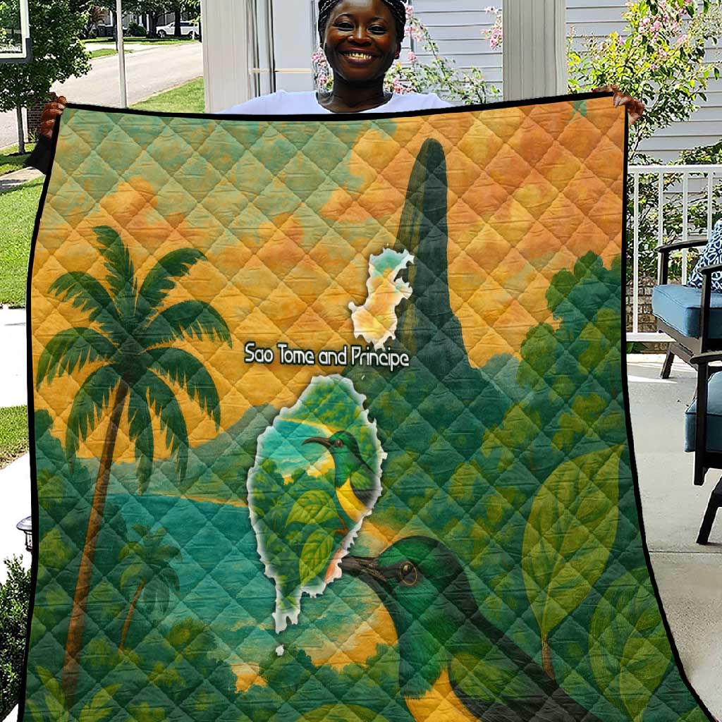 Sao Tome and Principe Quilt Tropical Island Bird and Cocoa Forest TS04