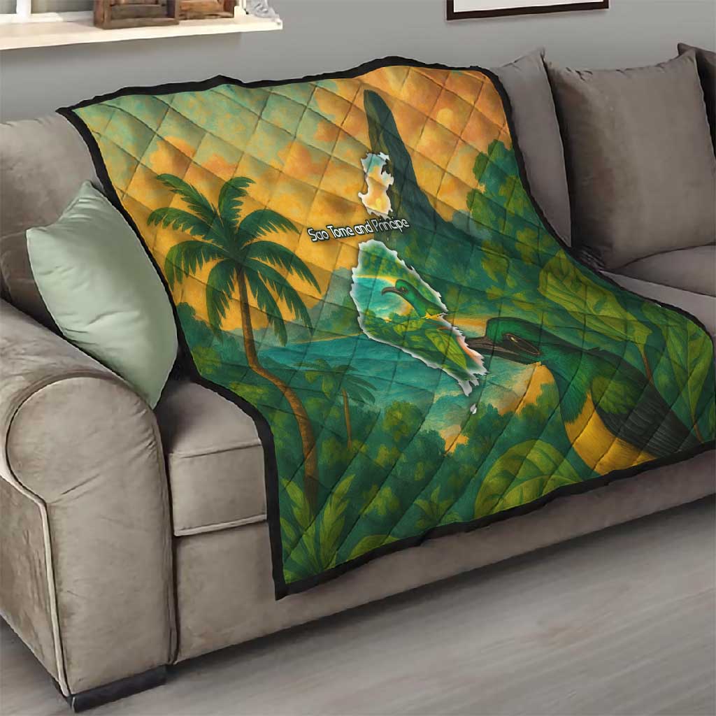 Sao Tome and Principe Quilt Tropical Island Bird and Cocoa Forest TS04