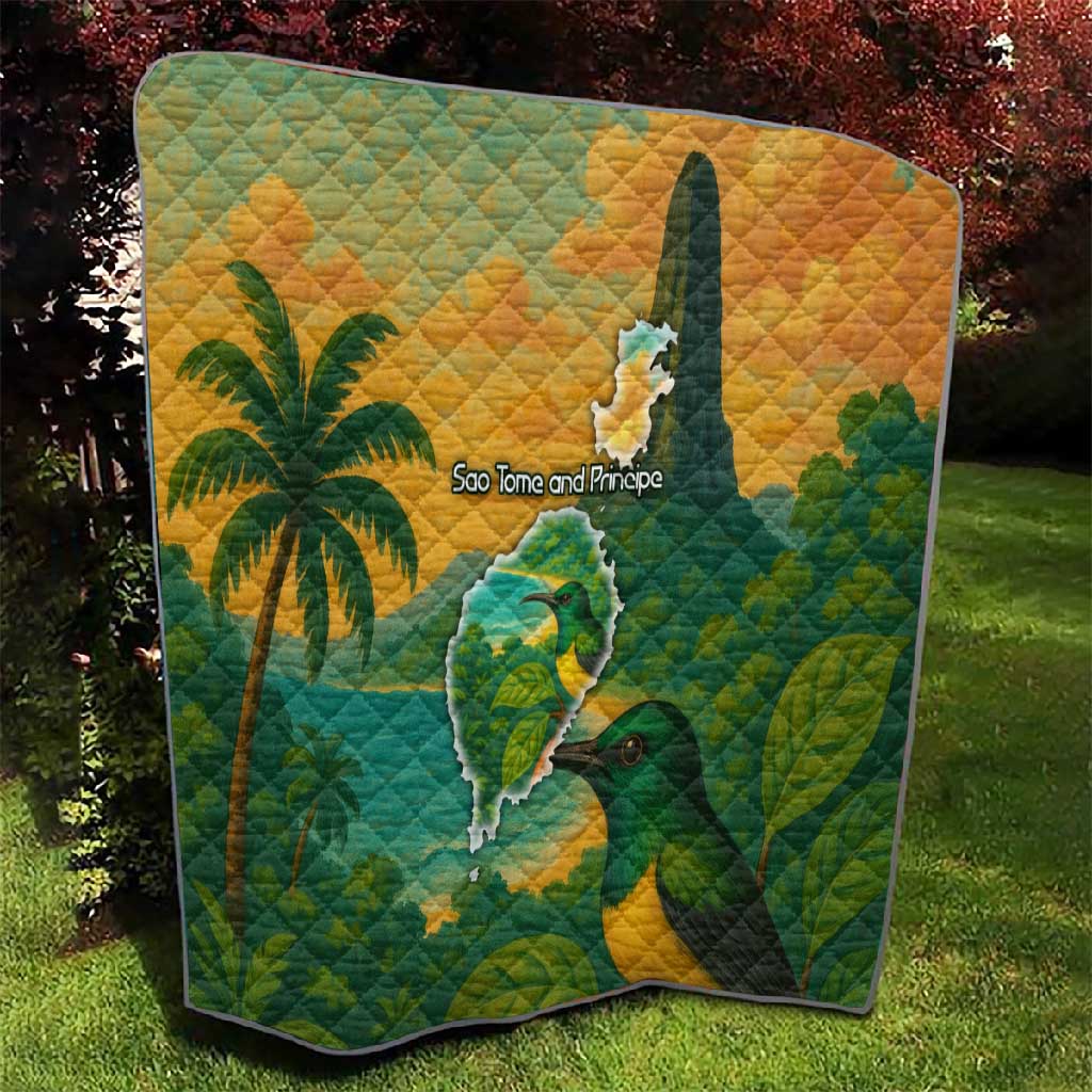 Sao Tome and Principe Quilt Tropical Island Bird and Cocoa Forest TS04