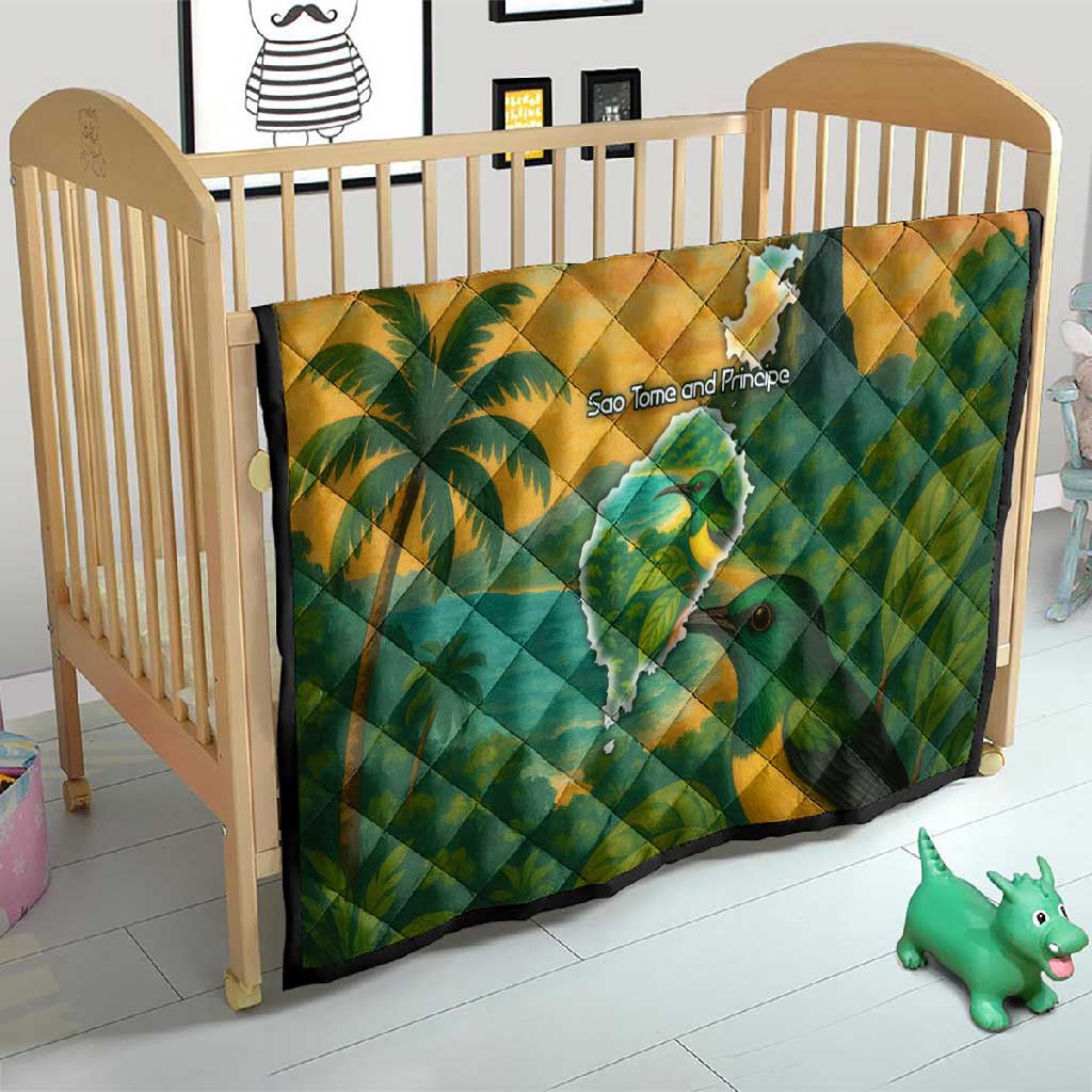 Sao Tome and Principe Quilt Tropical Island Bird and Cocoa Forest TS04