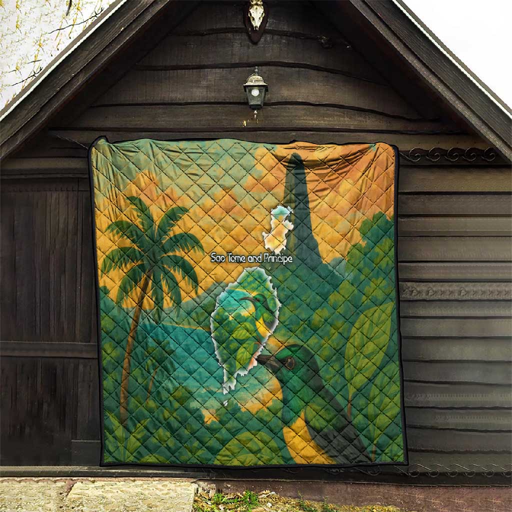 Sao Tome and Principe Quilt Tropical Island Bird and Cocoa Forest TS04