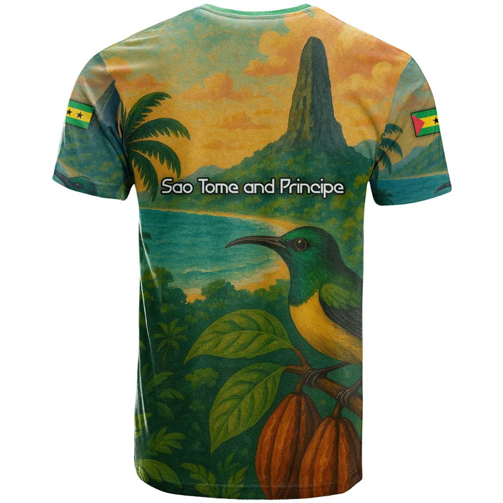 Sao Tome and Principe T shirt Tropical Island Bird and Cocoa Forest TS04