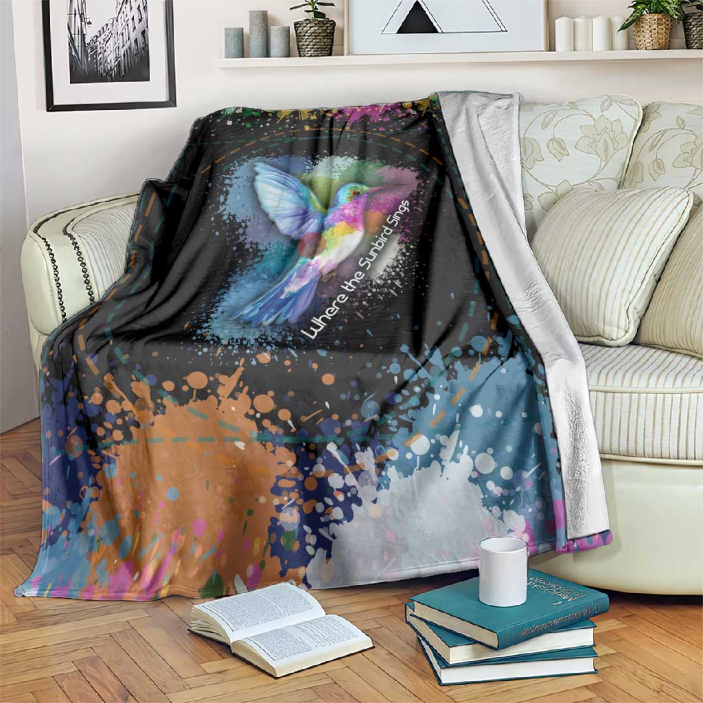 Where the Sunbird Sings Blanket Sao Tome and Principe Flag - Color Splash Art TS04