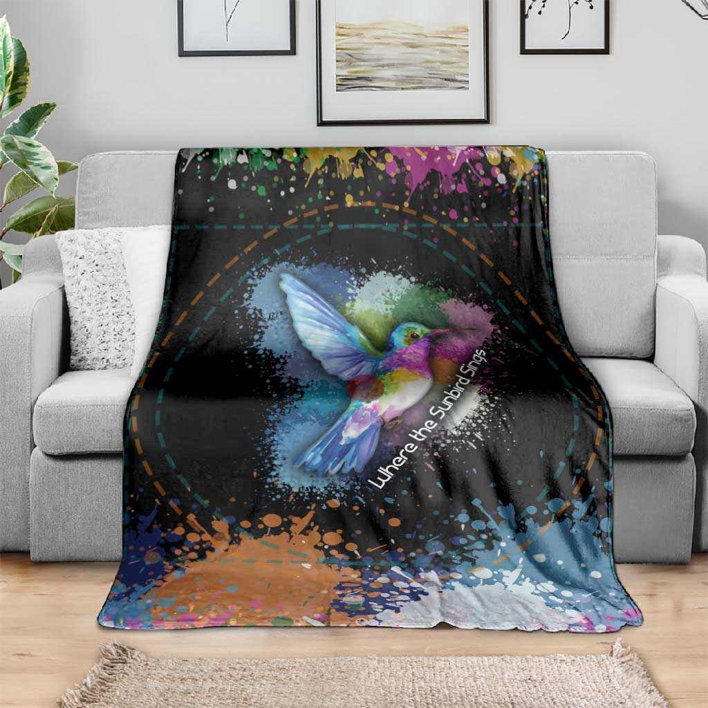 Where the Sunbird Sings Blanket Sao Tome and Principe Flag - Color Splash Art TS04