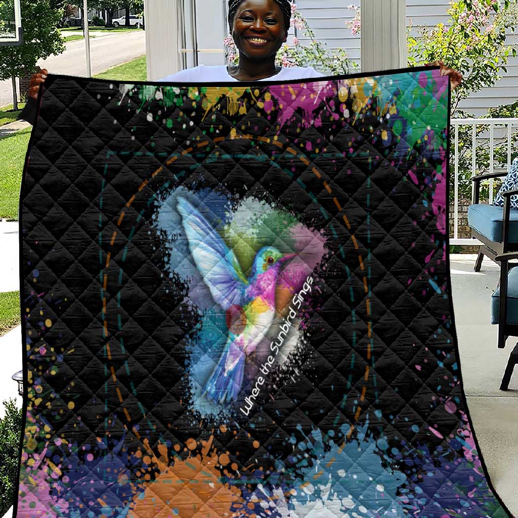 Where the Sunbird Sings Quilt Sao Tome and Principe Flag - Color Splash Art TS04