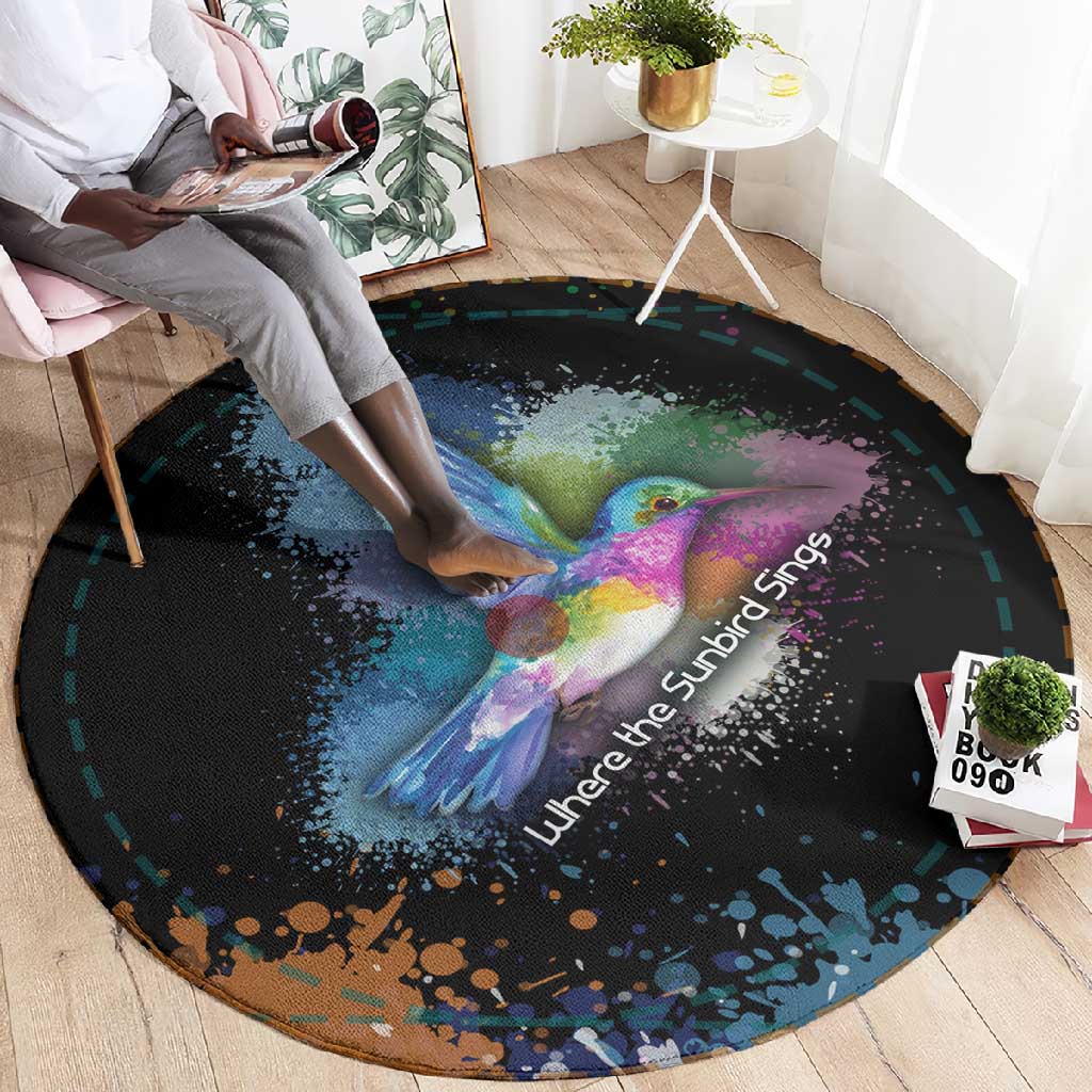 Where the Sunbird Sings Round Carpet Sao Tome and Principe Flag - Color Splash Art TS04