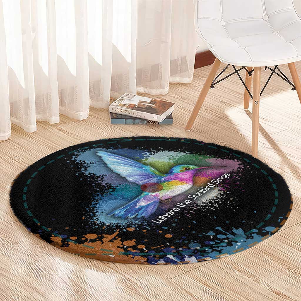 Where the Sunbird Sings Round Carpet Sao Tome and Principe Flag - Color Splash Art TS04