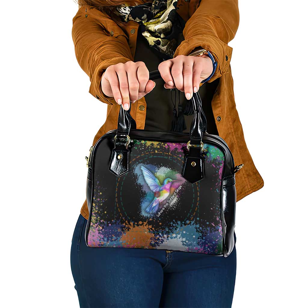 Where the Sunbird Sings Shoulder Handbag with Sao Tome and Principe Flag and Color Splash Art TS04