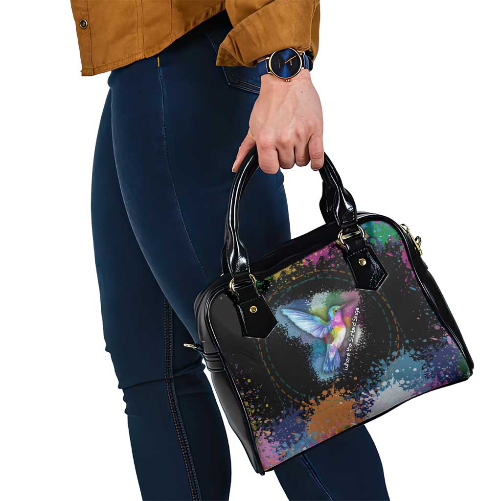 Where the Sunbird Sings Shoulder Handbag with Sao Tome and Principe Flag and Color Splash Art TS04
