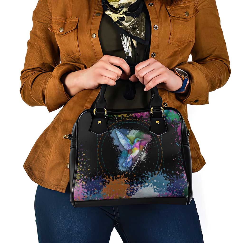 Where the Sunbird Sings Shoulder Handbag with Sao Tome and Principe Flag and Color Splash Art TS04