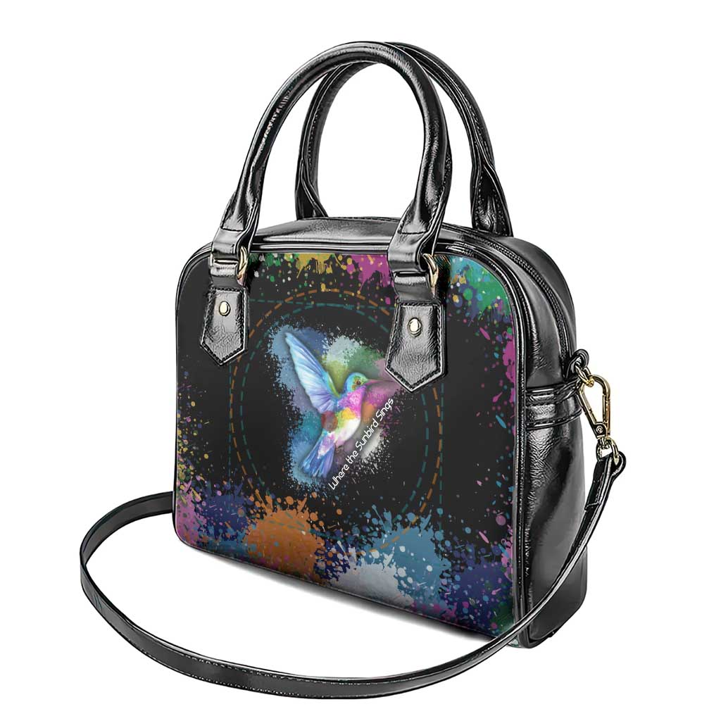 Where the Sunbird Sings Shoulder Handbag with Sao Tome and Principe Flag and Color Splash Art TS04