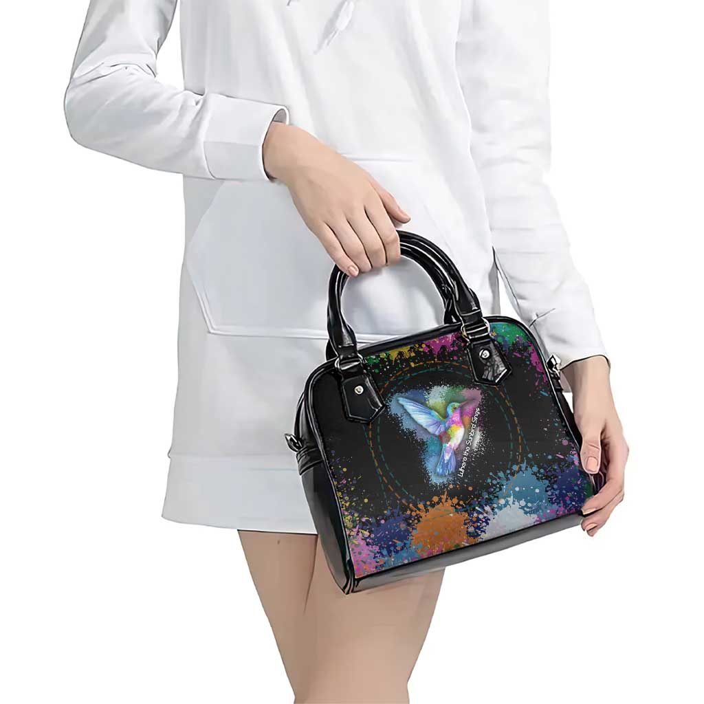 Where the Sunbird Sings Shoulder Handbag with Sao Tome and Principe Flag and Color Splash Art TS04