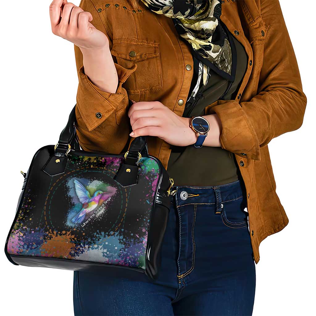 Where the Sunbird Sings Shoulder Handbag with Sao Tome and Principe Flag and Color Splash Art TS04