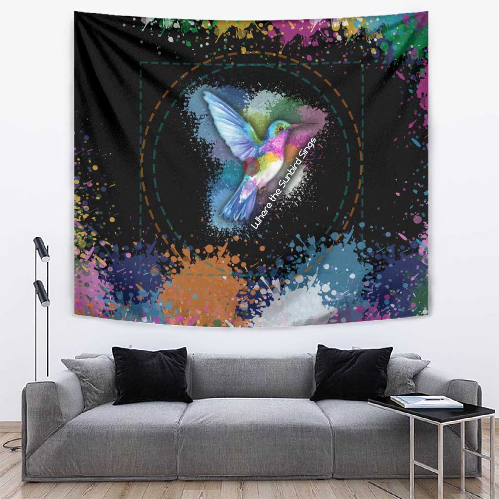 Where the Sunbird Sings Tapestry Sao Tome and Principe Flag - Color Splash Art TS04