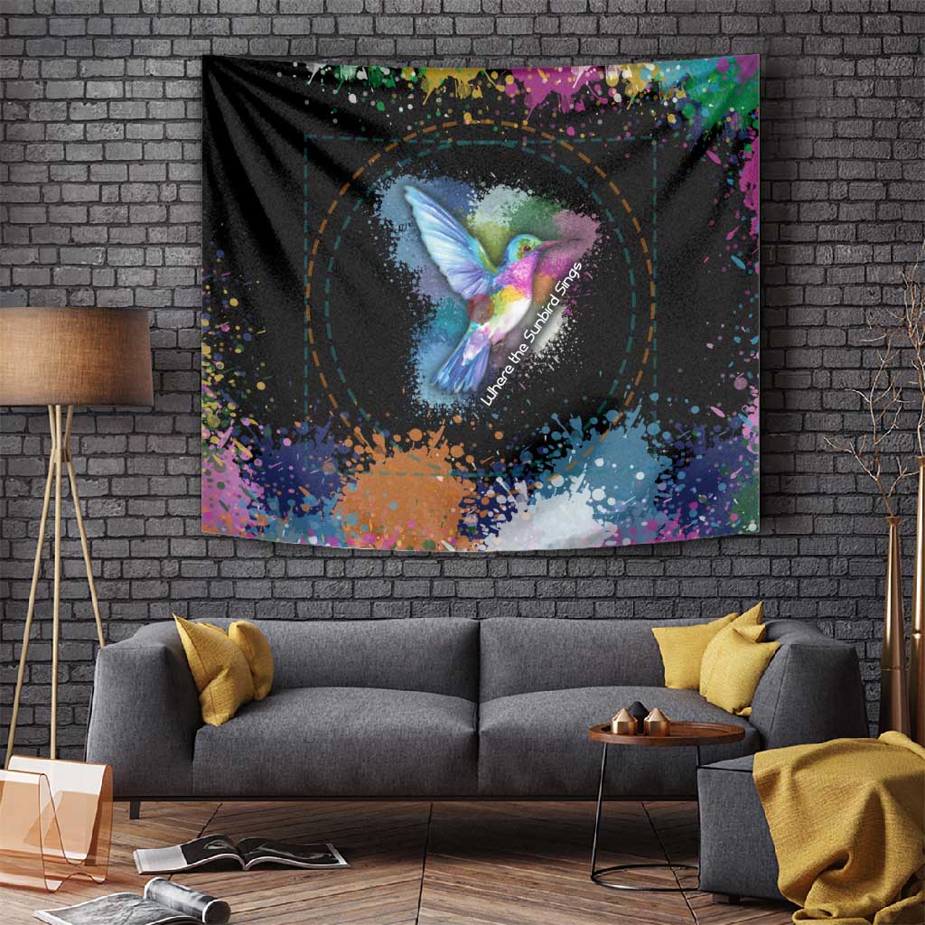 Where the Sunbird Sings Tapestry Sao Tome and Principe Flag - Color Splash Art TS04