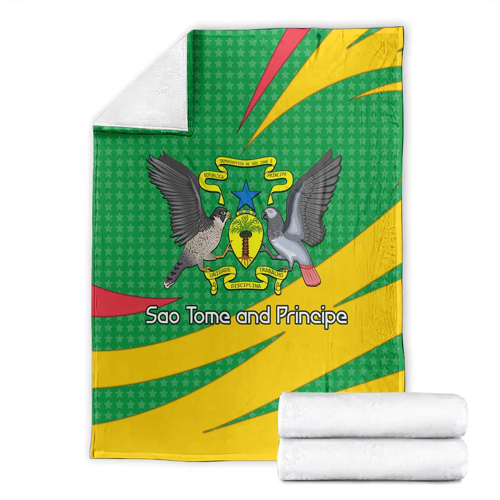Sao Tome and Principe National Emblem Blanket Green Yellow Flag Pattern TS04