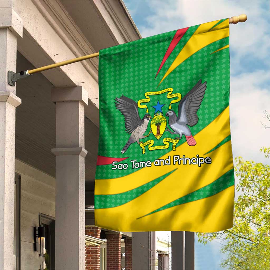 Sao Tome and Principe National Emblem Garden Flag Green Yellow Flag Pattern TS04