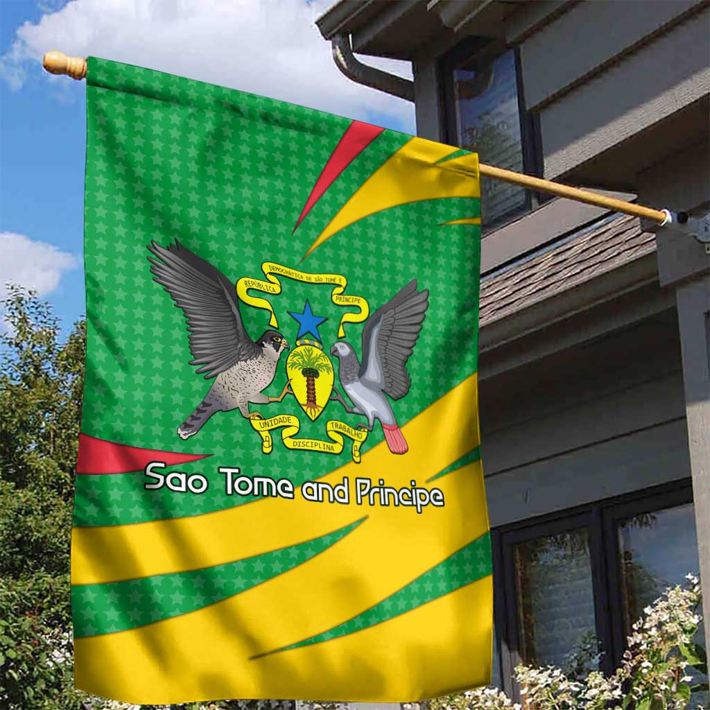 Sao Tome and Principe National Emblem Garden Flag Green Yellow Flag Pattern TS04