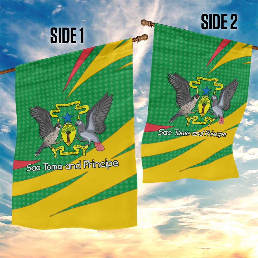 Sao Tome and Principe National Emblem Garden Flag Green Yellow Flag Pattern TS04