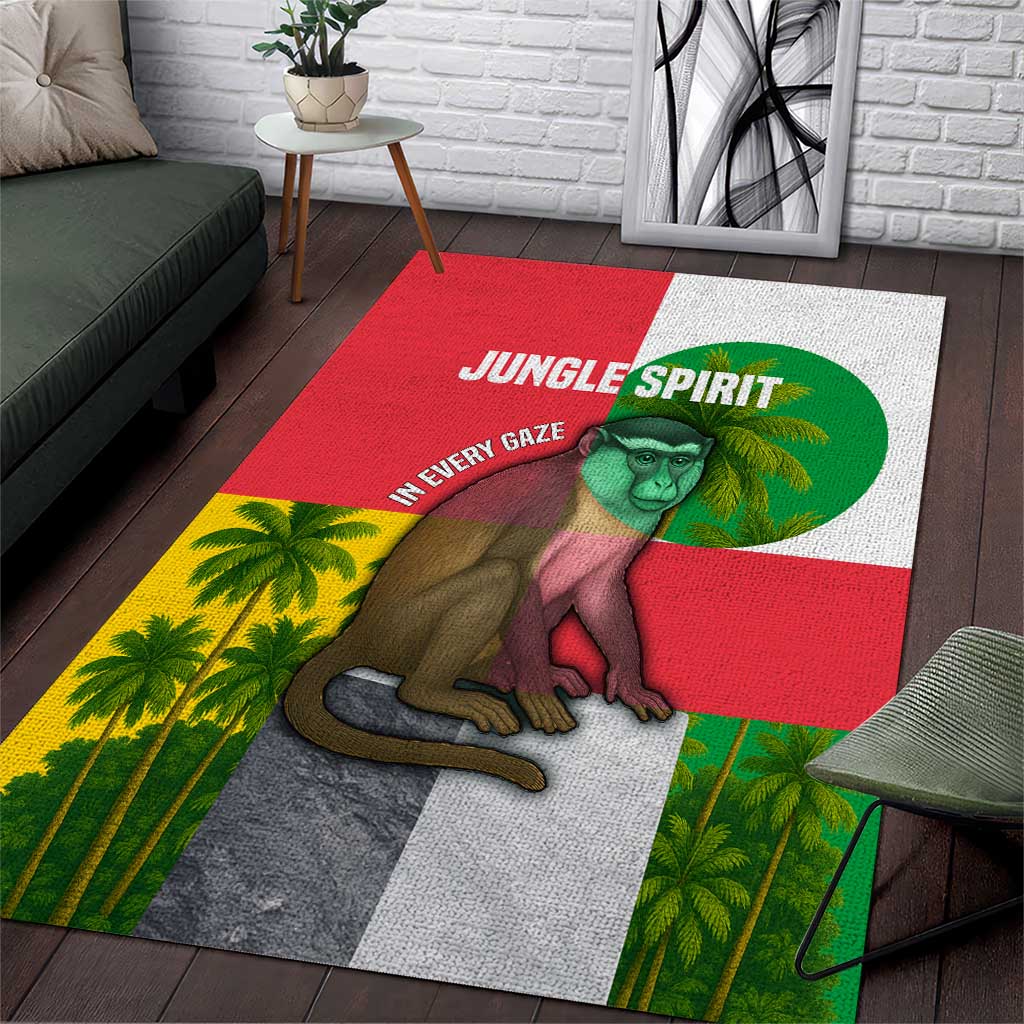 Jungle Spirit Monkey Area Rug Sao Tome and Principe Tropical Flag Color TS04