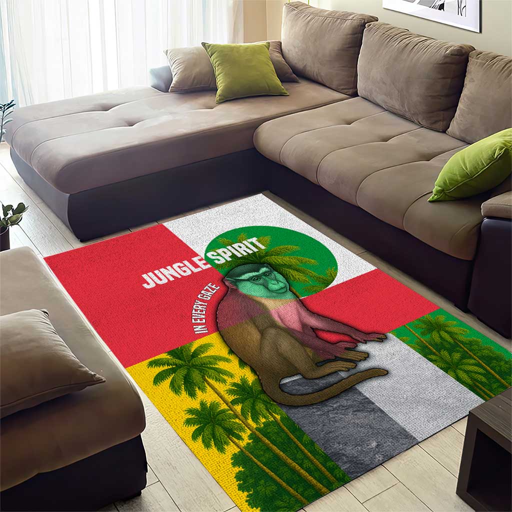 Jungle Spirit Monkey Area Rug Sao Tome and Principe Tropical Flag Color TS04