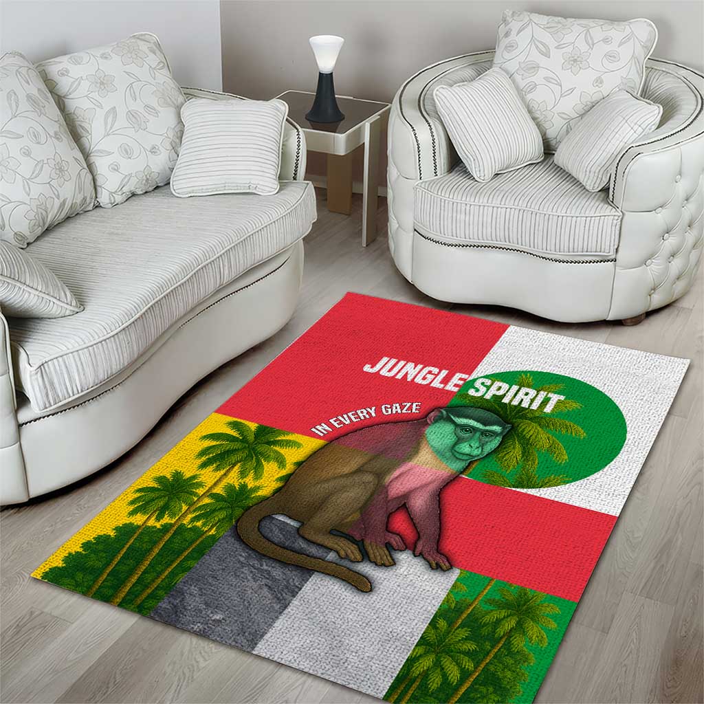 Jungle Spirit Monkey Area Rug Sao Tome and Principe Tropical Flag Color TS04