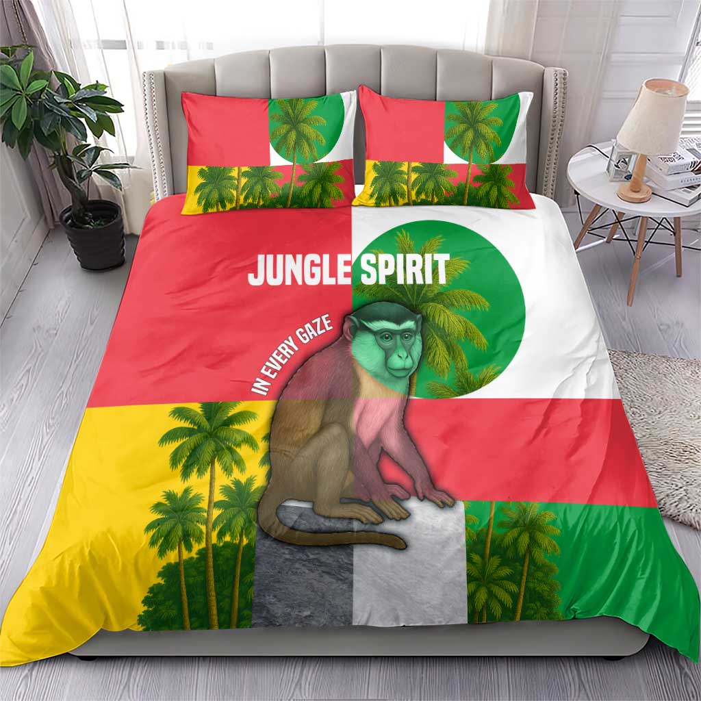 Jungle Spirit Monkey Bedding Set Sao Tome and Principe Tropical Flag Color TS04