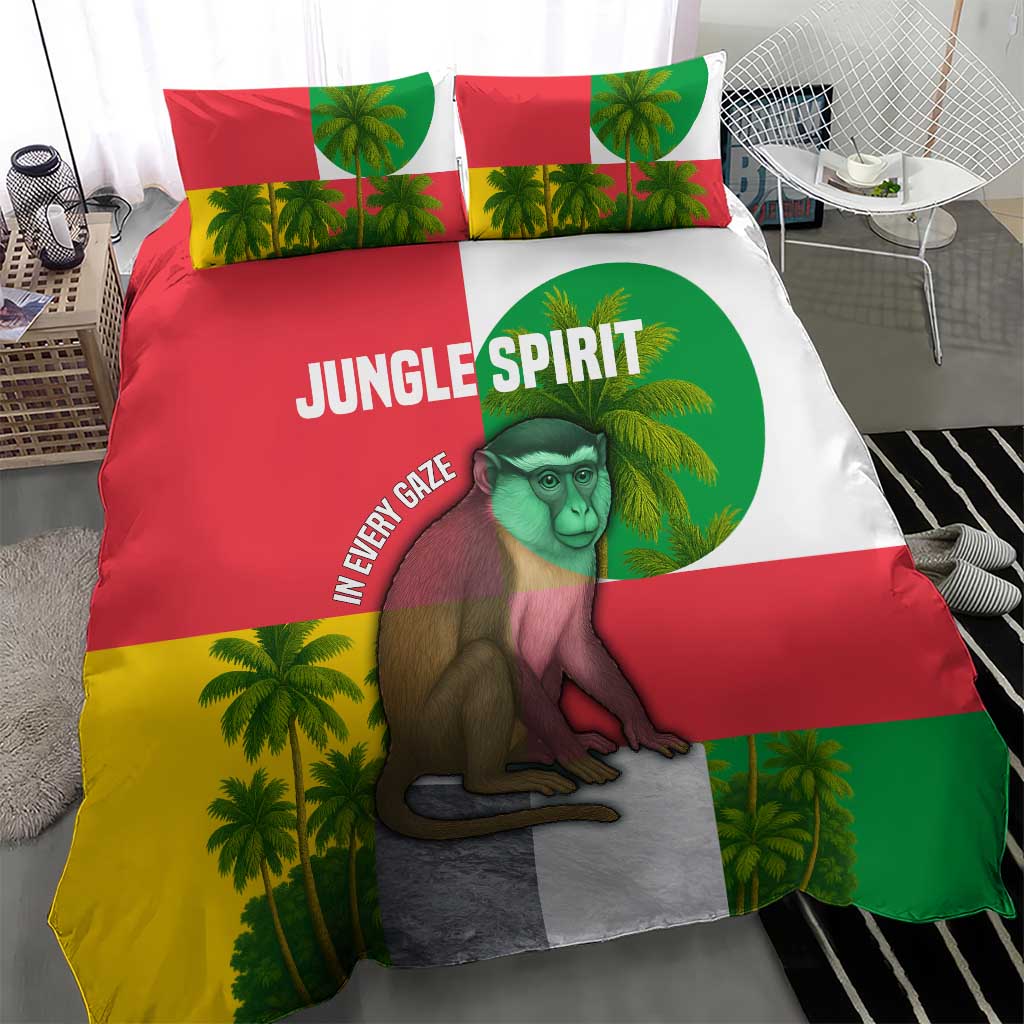Jungle Spirit Monkey Bedding Set Sao Tome and Principe Tropical Flag Color TS04