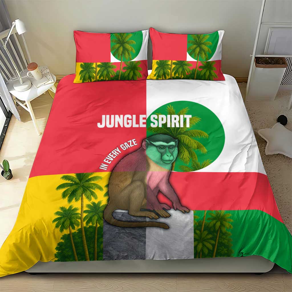 Jungle Spirit Monkey Bedding Set Sao Tome and Principe Tropical Flag Color TS04
