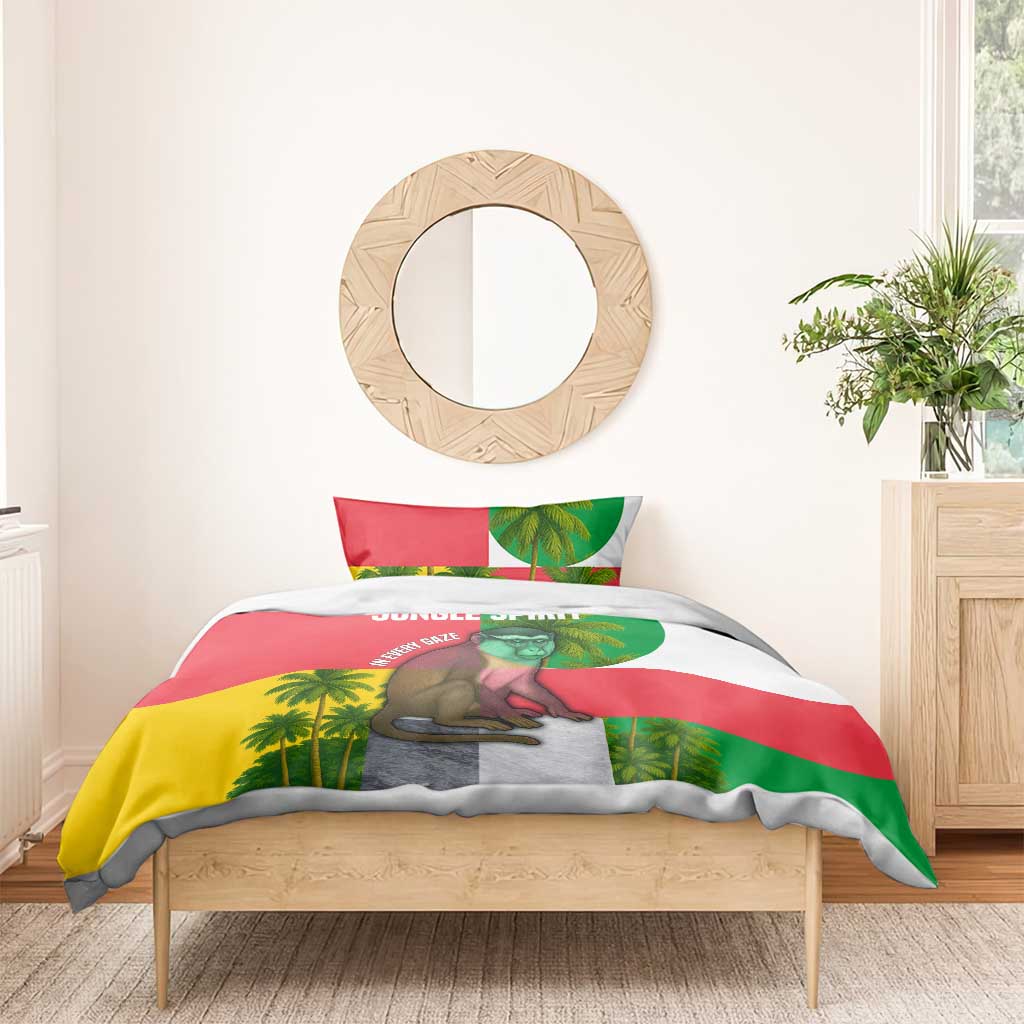 Jungle Spirit Monkey Bedding Set Sao Tome and Principe Tropical Flag Color TS04