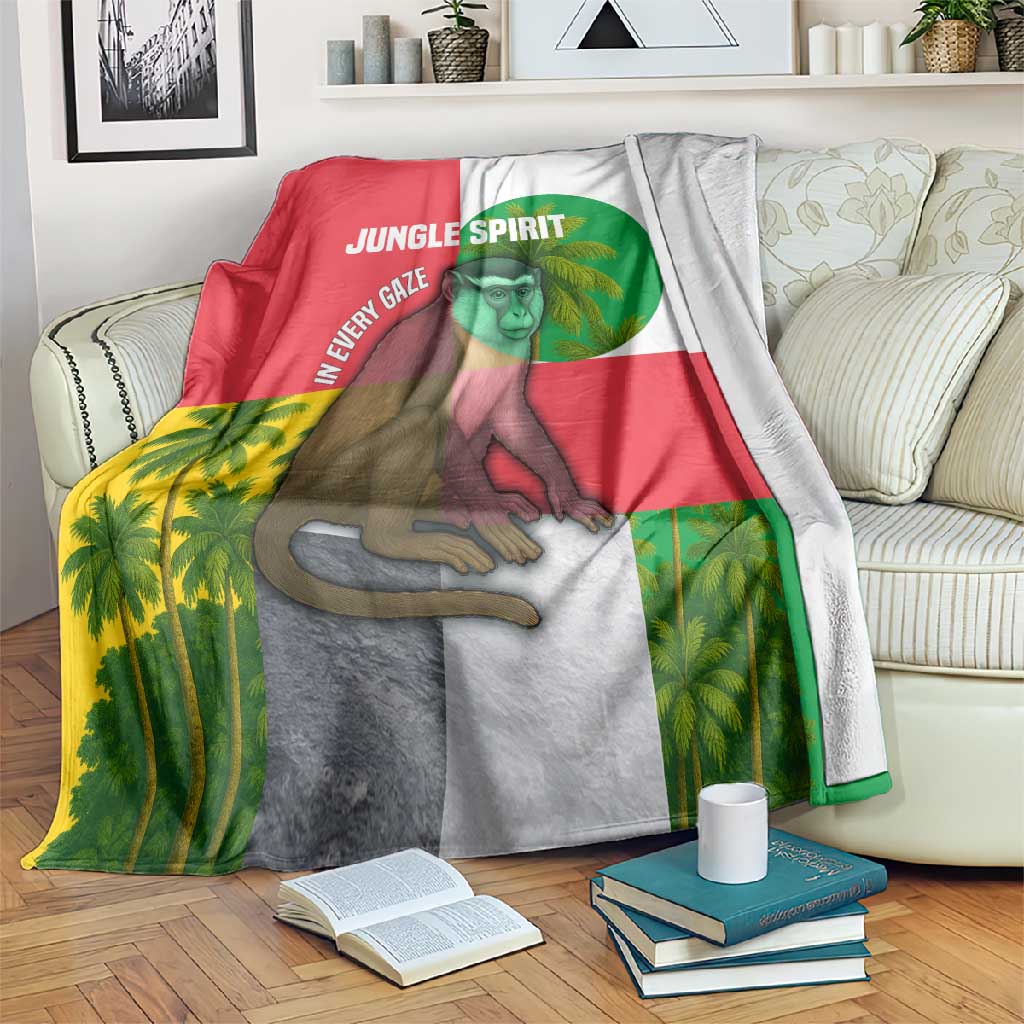 Jungle Spirit Monkey Blanket Sao Tome and Principe Tropical Flag Color TS04