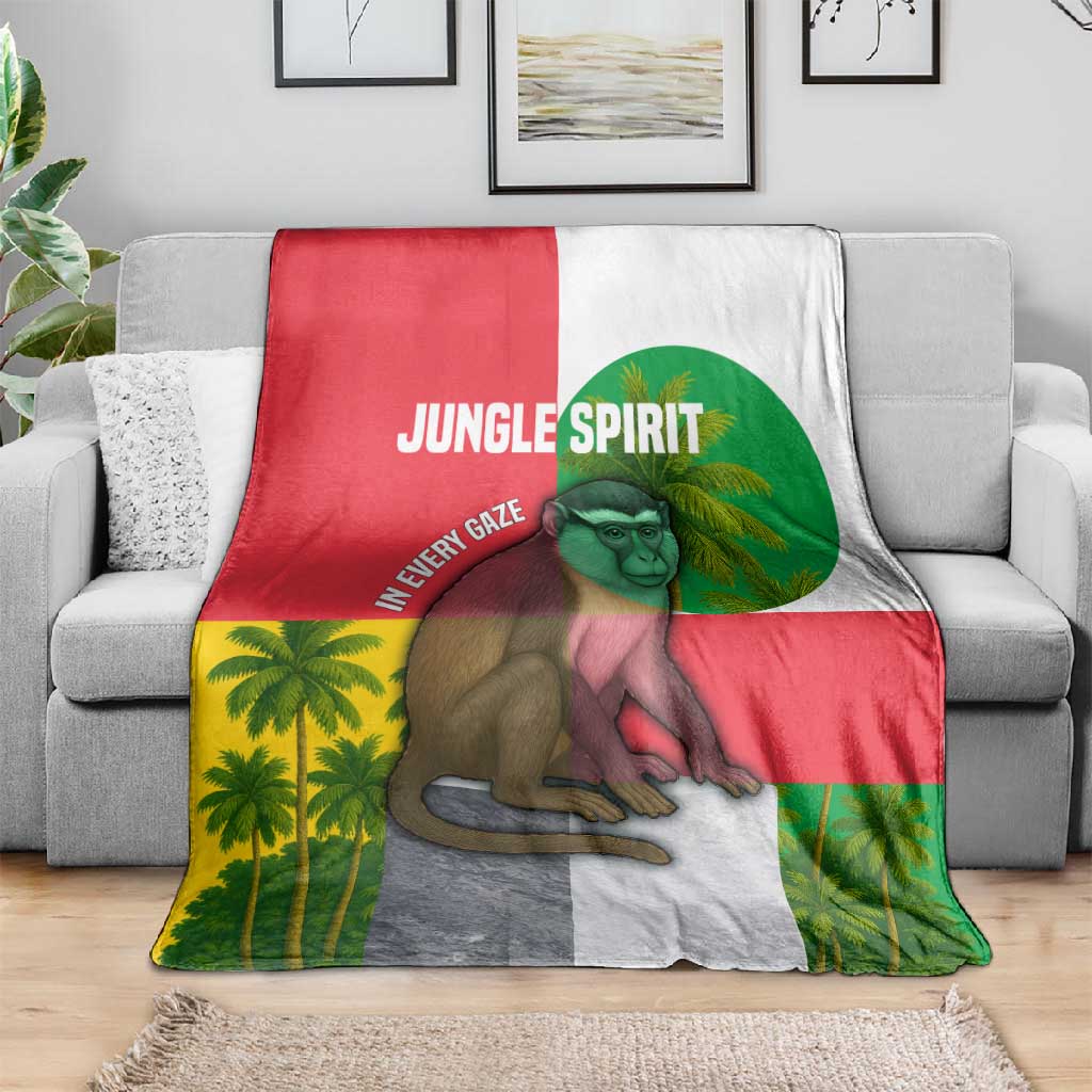 Jungle Spirit Monkey Blanket Sao Tome and Principe Tropical Flag Color TS04